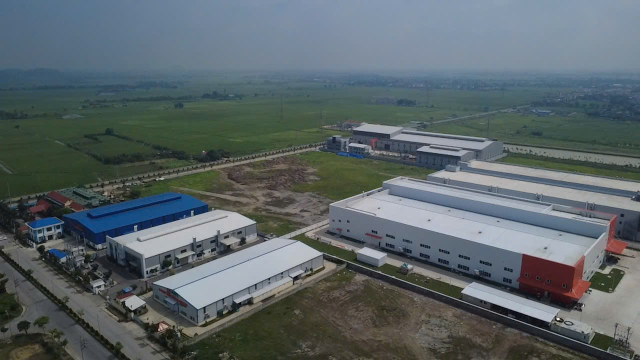 Toàn cảnh Cụm Công Nghiệp Yên Dương (CCN Yên Dương) Nam Định từ trên cao