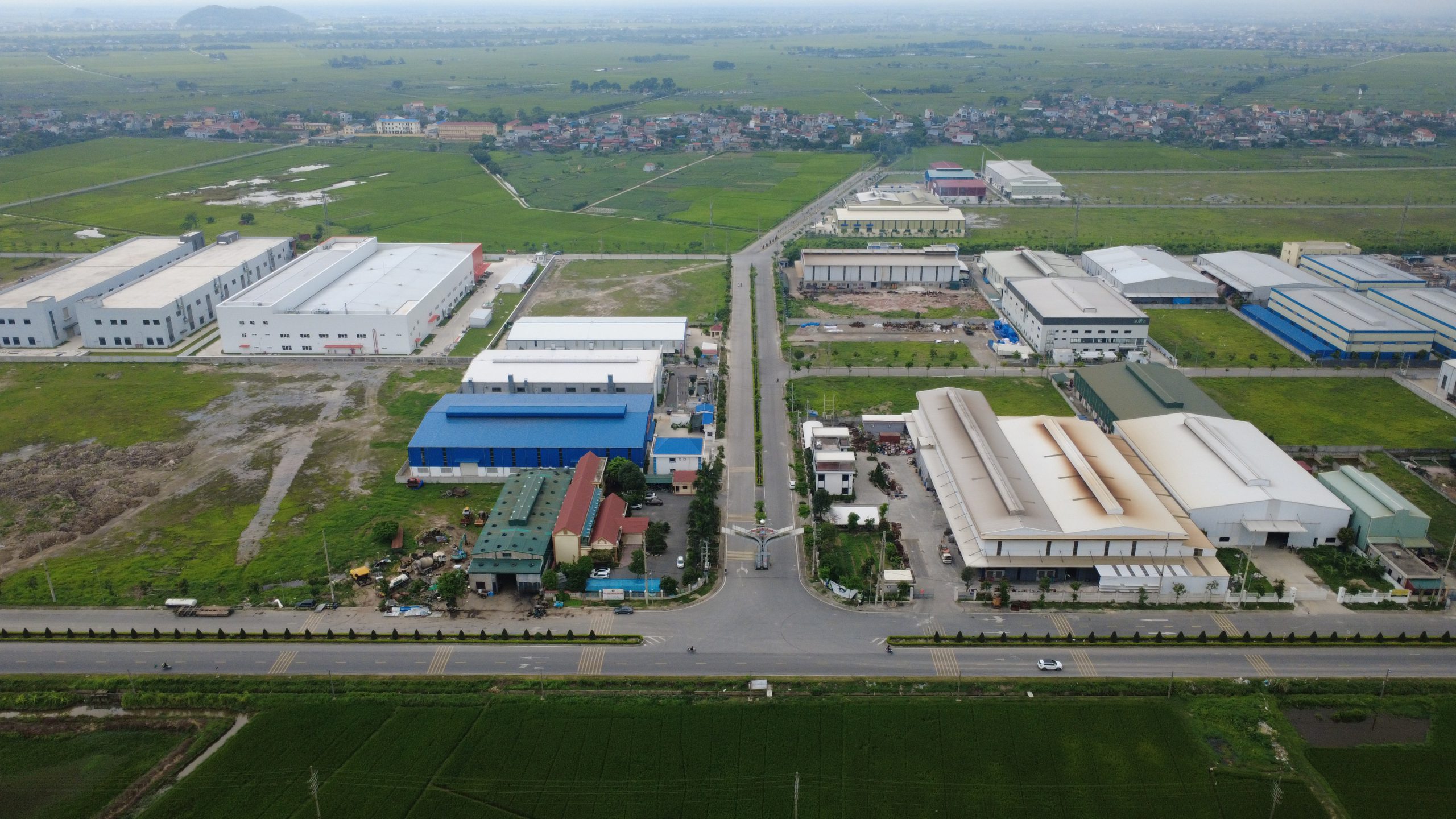 Industrial Cluster Yen Duong Y Yen Nam Dinh aerial view industrial real estate for SME startups.