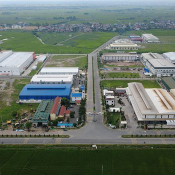 Toàn cảnh Cụm Công nghiệp Yên Dương từ trên cao, thể hiện quy hoạch hạ tầng đồng bộ và vị trí chiến lược, kết nối thuận tiện.