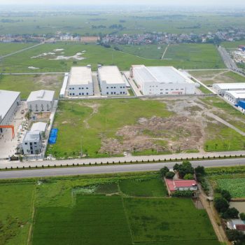 Toàn cảnh cụm công nghiệp Yên Dương từ trên cao, đang triển khai giai đoạn 2