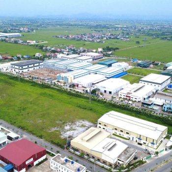 Toàn cảnh Cụm Công Nghiệp Yên Dương – Ý Yên – Nam Định nhìn từ trên cao, với hạ tầng đồng bộ và vị trí chiến lược.