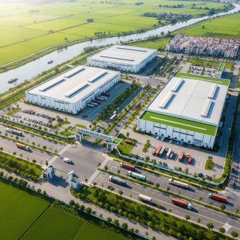Toàn cảnh vùng Nam đồng bằng sông Hồng nhìn từ trên cao, với các khu công nghiệp và cụm công nghiệp quy hoạch đồng bộ, hạ tầng hiện đại, quỹ đất sạch, thu hút đầu tư công nghiệp và dòng vốn FDI mới.